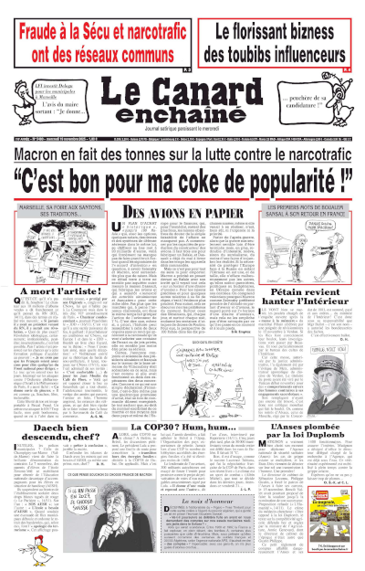 Jaquette de Le Canard enchaîné - 2025-11-19 - N°5480, 19 Novembre 2025