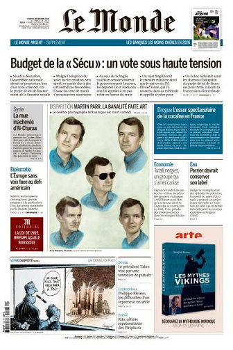 Jaquette de Le Monde du Mardi 9 Décembre 2025