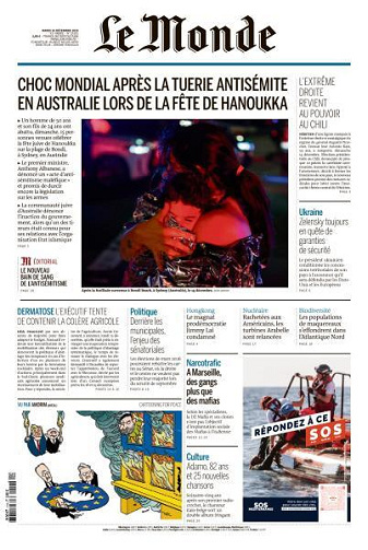 Jaquette de Le Monde du Mardi 16 Décembre 2025