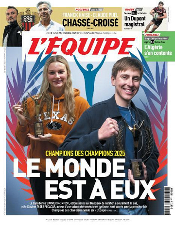 Jaquette de L'Equipe du 29.12.2025