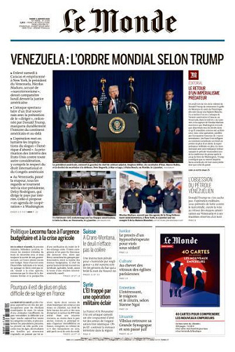 Jaquette de Le Monde du Mardi 6 Janvier 2026