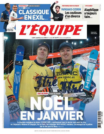 Jaquette de L’equipe du Jeudi 8 Janvier 2026
