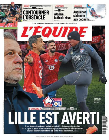 Jaquette de L’equipe du Dimanche 11 Janvier 2026