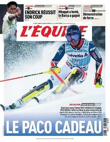 Jaquette de L’equipe du Lundi 12 Janvier 2026