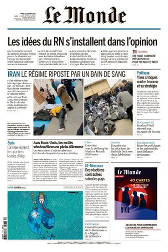 Jaquette de Le Monde du Mardi 13 Janvier 2026
