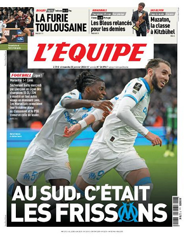 Jaquette de L’equipe du Dimanche 25 Janvier 2026 FR.