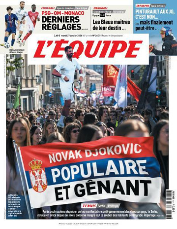 Jaquette de L’equipe du Mardi 27 Janvier 2026 FR.