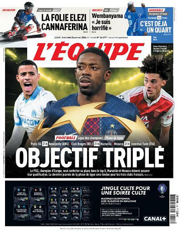 Jaquette de L’equipe du Mercredi 28 Janvier 2026 FR.