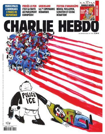 Jaquette de Charlie Hebdo N.1749.28 Janvier 2026 FR.
