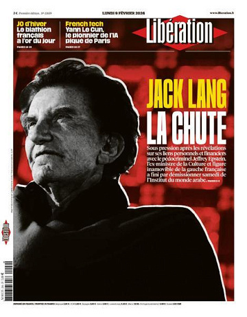 Jaquette de Libération du Lundi 09 Février 2026