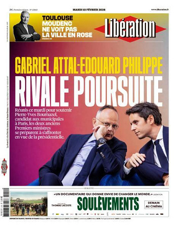 Jaquette de Libération du Mardi 10 Février 2026