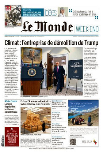 Jaquette de Le Monde.+.Mag le Magazine N.25233 du Monde 14 Février 2026