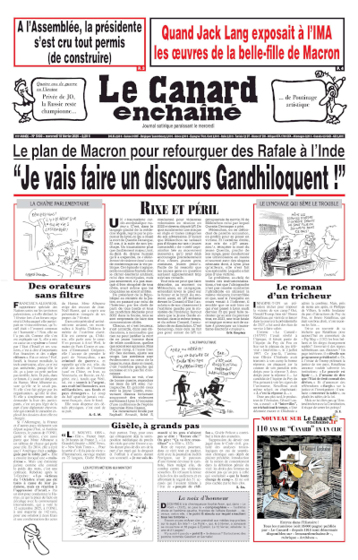 Jaquette de Le Canard enchaîné - 2026-02-18 - N°5493, 18 Février 2026
