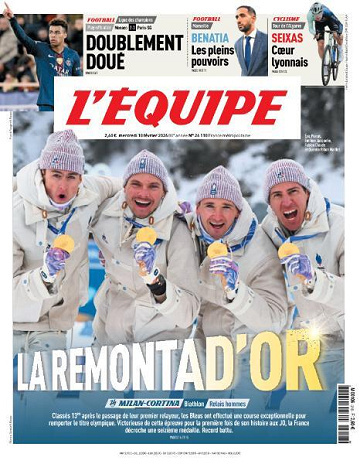 Jaquette de L’Equipe Magazine N.2263.18 Février 2026