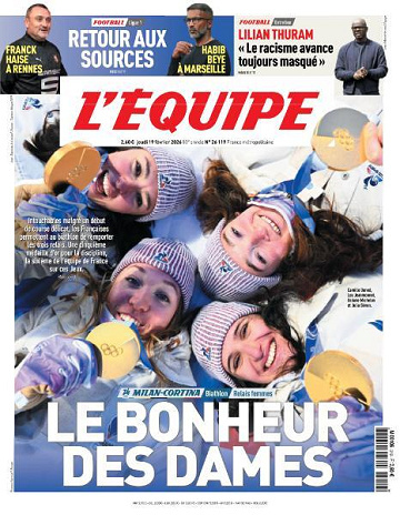 Jaquette de L’equipe N.26119 du Jeudi 19 Février 2026
