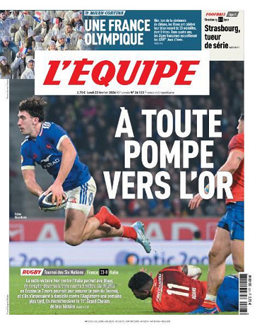 Jaquette de L’equipe N.26123 du Lundi 23 Février 2026