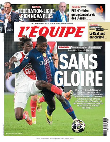 Jaquette de L’equipe N.26126 du Jeudi 26 Février 2026