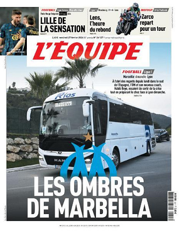 Jaquette de L’equipe N.26127 du Vendredi 27 Février 2026