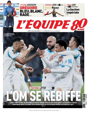 Jaquette de L’equipe N.26130 du Lundi 2 Mars 2026
