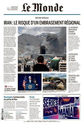 Jaquette de Le Monde N.26247 du Mardi 3 Mars 2026
