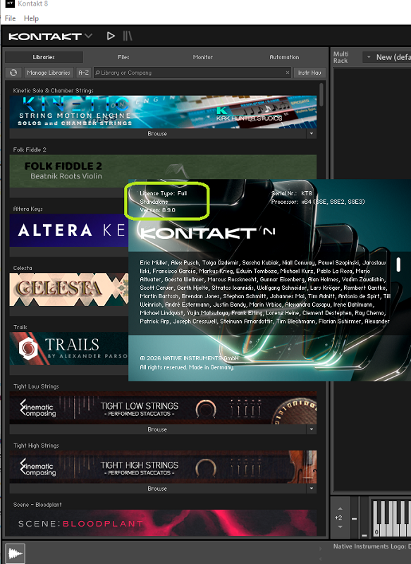 Jaquette de Native Instruments Kontakt 8 v8.9.0 Bobdule