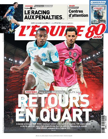 Jaquette de L.equipe Du Mercredi 4 Mars 2026 fr.