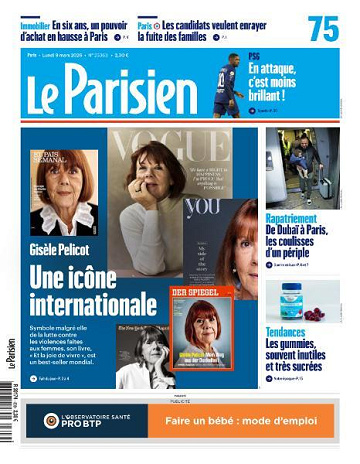 Jaquette de Le Parisien Lundi 09 Mars 2026