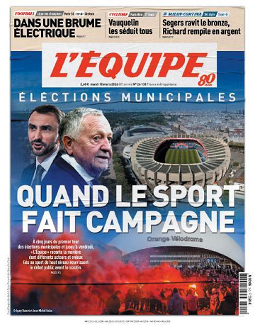Jaquette de L’equipe du Mardi 10 Mars 2026
