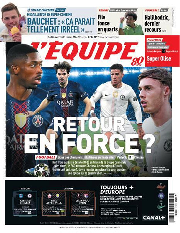 Jaquette de L’equipe du Mercredi 11 Mars 2026