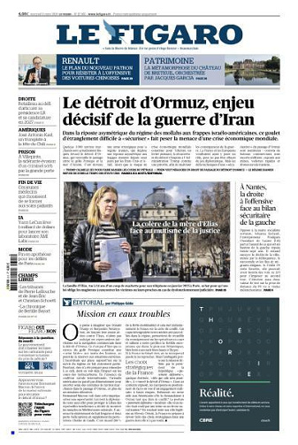 Jaquette de Le Figaro du Mercredi 11 Mars 2026