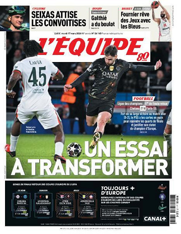 Jaquette de L.equipe N.26145 Du Mardi 17 Mars 2026 FR.