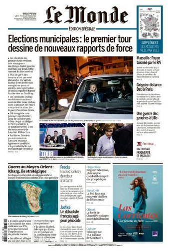 Jaquette de Le Monde N.25259 Du Mardi 17 Mars 2026 FR.