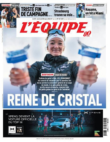 Jaquette de Lequipe N.26148 Du Vendredi 20 Mars 2026 FR.