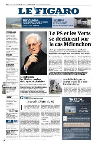 Jaquette de Le Figaro Du Mardi 24 Mars 2026 FR.