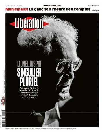Jaquette de Liberation Du Mardi 24 Mars 2026 FR.