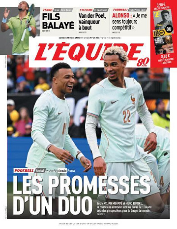 Jaquette de Lequipe N.26156 Du Samedi 28 Mars 2026 Fr.