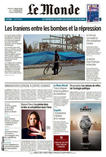 Jaquette de Le Monde N.25270 Du Dimanche 29 et Lundi 30.2026 FR.