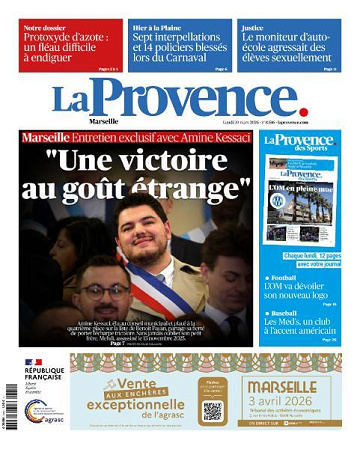 Jaquette de La Provence Du 30 Mars 2026 FR.