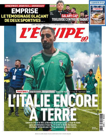Jaquette de Lequipe Du Mercredi Du 1er Avril 2026 FR.