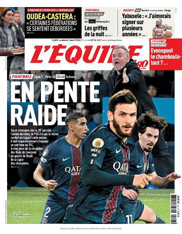 Jaquette de Lequipe Du Vendredi Du 3 Avril 2026 FR.