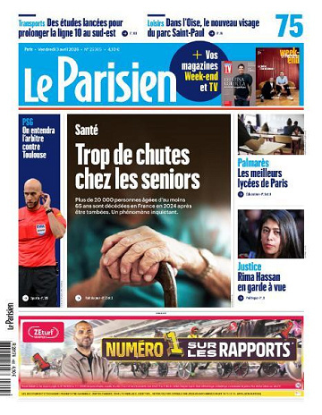 Jaquette de Le Parisien Du 3 Avril 2026 FR.