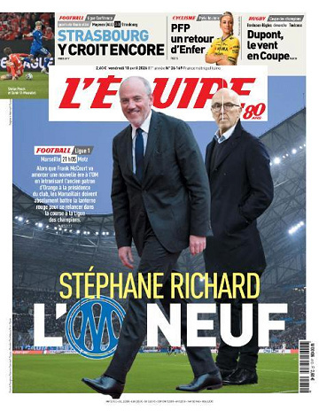 Jaquette de Lequipe Du Vendredi 10 Avril 2026 FR.