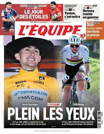 Jaquette de Lequipe Du Dimanche 12 Avril 2026 FR.