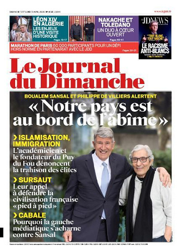 Jaquette de Le Journal Du Dimanche 12 Avril 2026 FR.