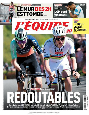 Jaquette de Lequipe du 27 Avril FR.