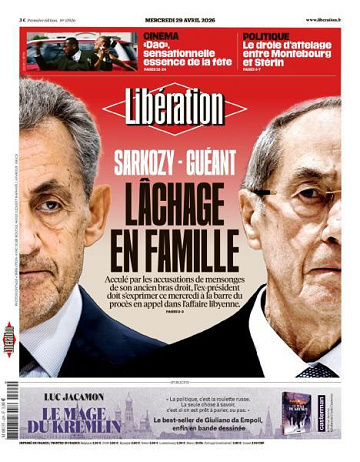 Jaquette de Libération du 29 Avril FR.