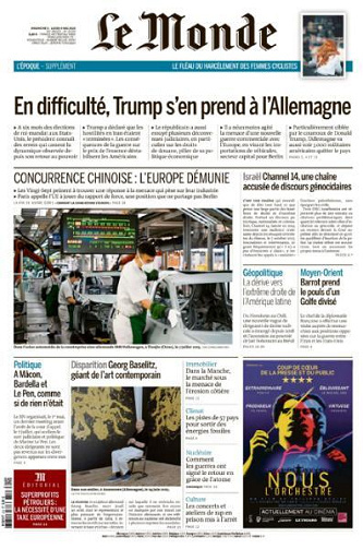 Jaquette de Le Monde N.25299 du 3.4 Mai FR.