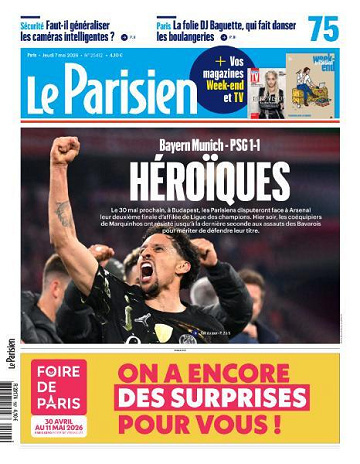 Jaquette de Le Parisien du 7 Mai 2026 FR.
