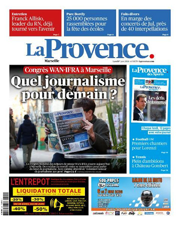 Jaquette de La Provence du 01 Juin 2026 FR.