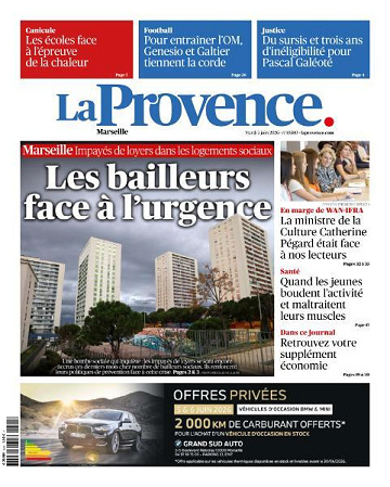 Jaquette de La Provence du 02 Juin 2026 FR.